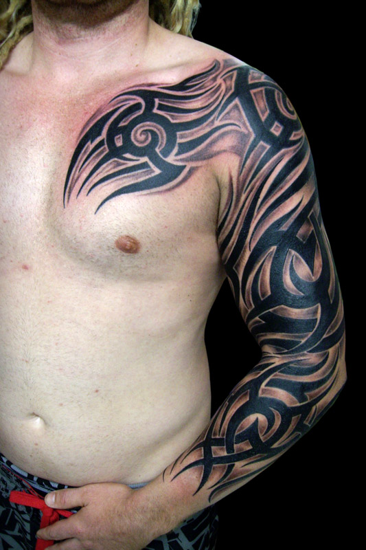 Full Sleeve Tribal Tattoo / 90 Tribal Sleeve Tattoos For Men - Manly