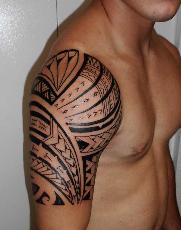 27 Beautiful Tribal Shoulder Tattoos