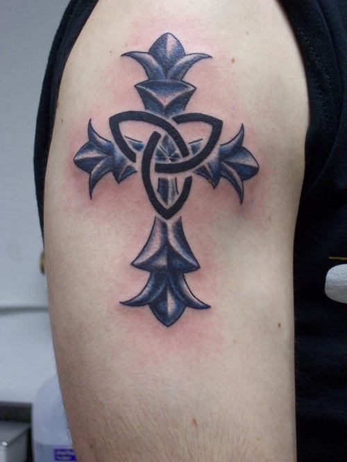 22 Beautiful Tribal Cross Tattoos