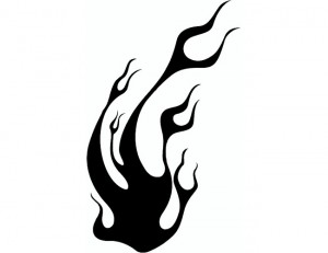 Black Tribal Flame Tattoos