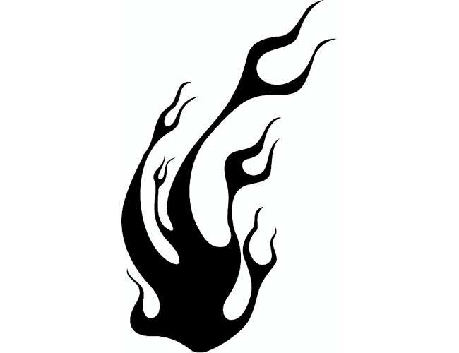 Black Tribal Flame Tattoos.