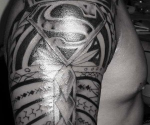 Superman Tribal Tattoo Sleeve