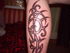 Tribal Calf Tattoo