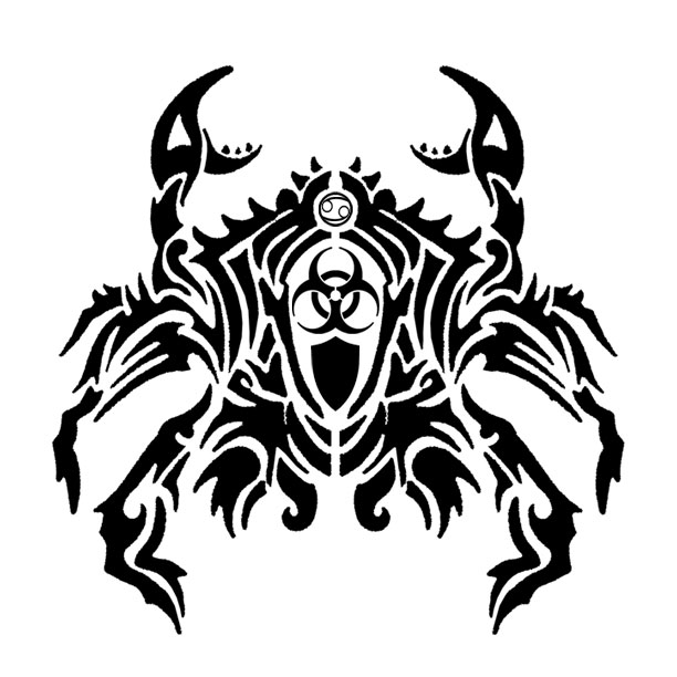 Head crab tattoo ornamented with maori style Vector Image