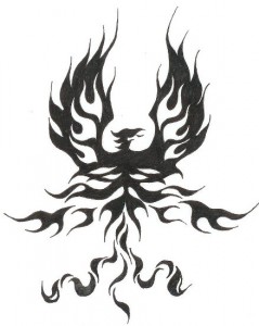 Tribal Fire Phoenix Tattoo