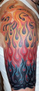 Tribal Fire Tattoo Sleeve