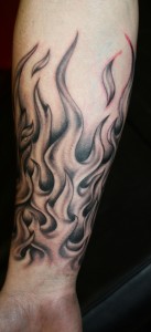 Tribal Flame Sleeve Tattoo