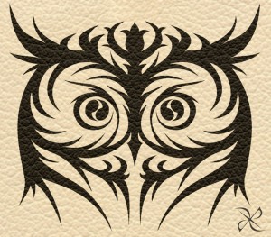 Tribal Owl Eye Tattoo