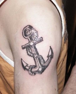 Tribal Print Anchor Tattoo