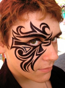 Tribal Tattoo Around Eye