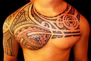 Tribal Warrior Chest Tattoos