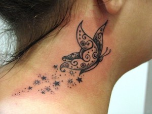 Butterfly with Tribal Tattoos