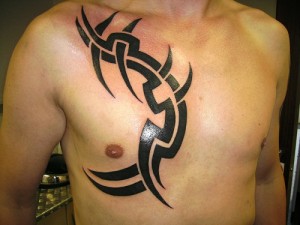 Chest Tribal Tattoo