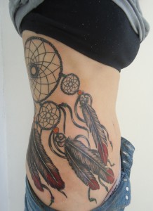 Dreamcatcher Tattoos on Ribs