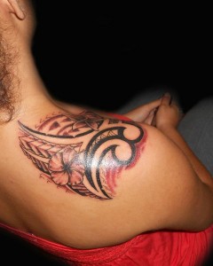 Feminine Shoulder Tribal Tattoos