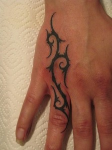 Finger Tribal Tattoos