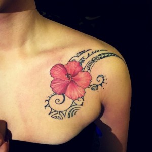 Hawaiian Flower Tribal Tattoos