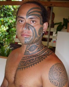 Hawaiian Tribal Face Tattoos