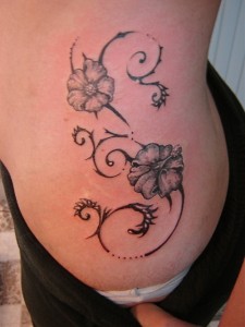 Hawaiian Tribal Flower Tattoos