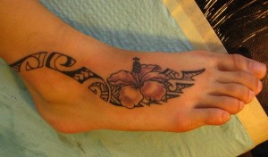 Hawaiian Tribal Foot Tattoos