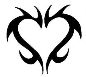 Heart Tribal Tattoo Designs