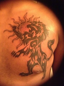 Leo Tribal Sun Tattoos
