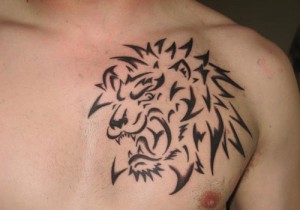 Leo Tribal Tattoos Chest