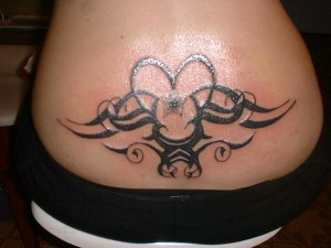 Lower Back Tribal Heart Tattoos