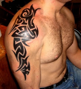 Mens Tribal Shoulder Tattoos