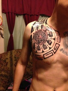 Mexican Tribal Shoulder Tattoos