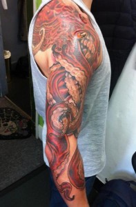 Octopus Tribal Tattoo Sleeve