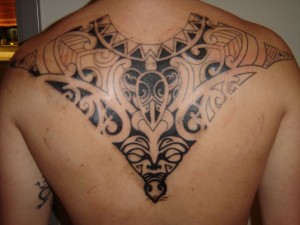 Polynesian Tribal Back Tattoos