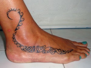 Polynesian Tribal Foot Tattoos