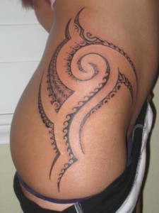 Polynesian Tribal Hip Tattoos