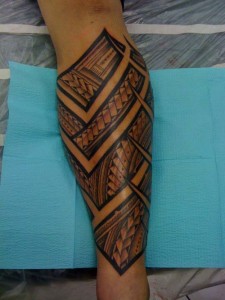 Polynesian Tribal Leg Tattoos