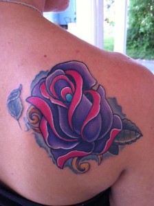 Purple Tribal Rose Tattoo