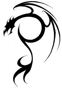 Simple Tribal Dragon Tattoo