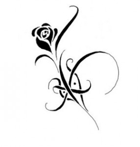 Simple Tribal Rose Tattoo