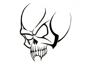 Simple Tribal Skull Tattoos