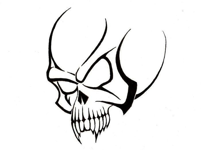 Art skull tattoo. stock illustration. Illustration of horror - 67768222