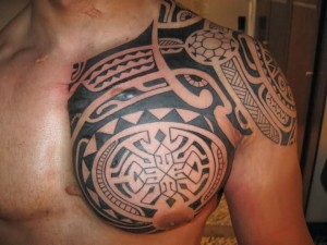 Taino Tribal Chest Tattoos