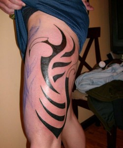 Thigh Tribal Tattoo Designs