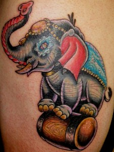 Traditional Elephant Tattoo Design