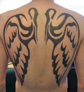 Tribal Angel Wings Tattoos