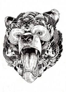 Tribal Bear Head Tattoo