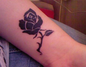 Tribal Black Rose Tattoo