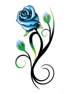 Tribal Blue Rose Tattoos