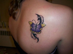 Tribal Butterfly Tattoo Color