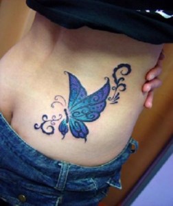 Tribal Butterfly Tattoo Hip