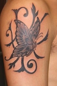 Tribal Butterfly Tattoo for Men